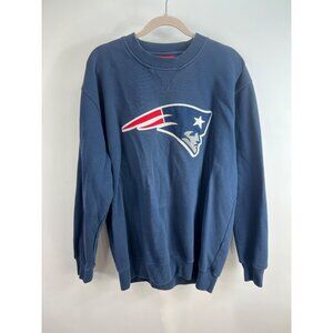 VTG NFL Patriots Logo Blue Crewneck Sweatshirt Mens Sz XL Y2K
